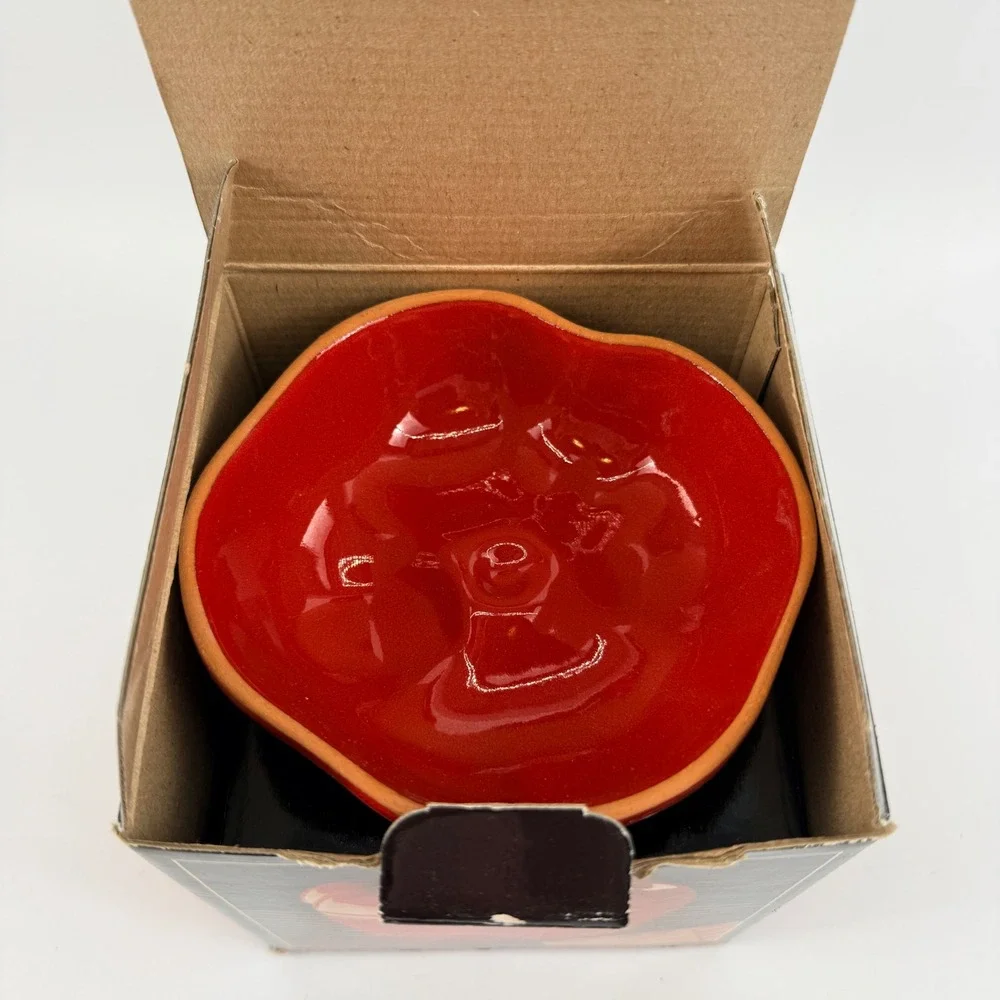 NOS German Ceramic Bratapfel Apple Baker Red Oven Baker w/ Original Box